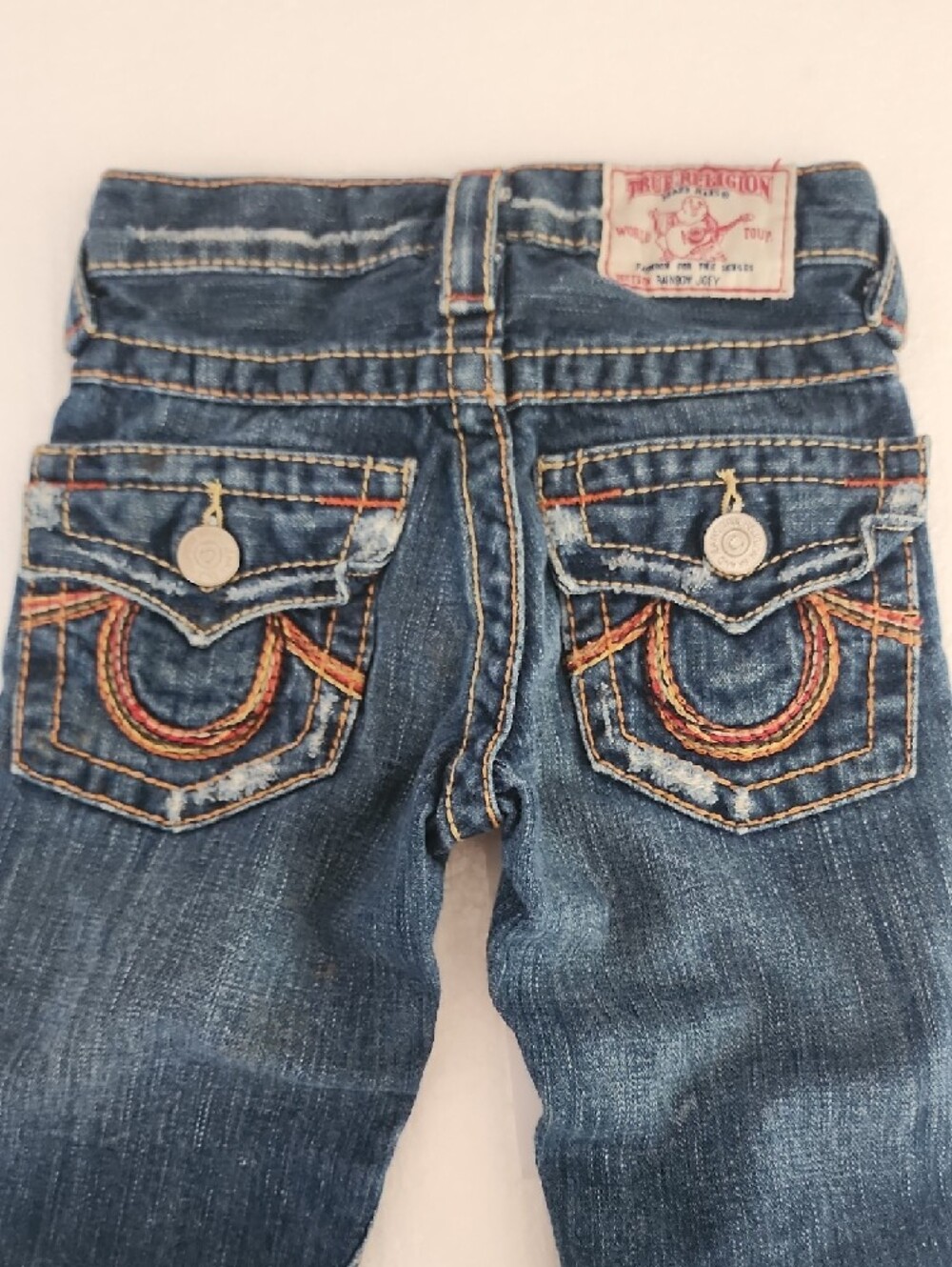 True Religion Indigo Blue Distressed Pocket Jeans - Picture 3 of 8